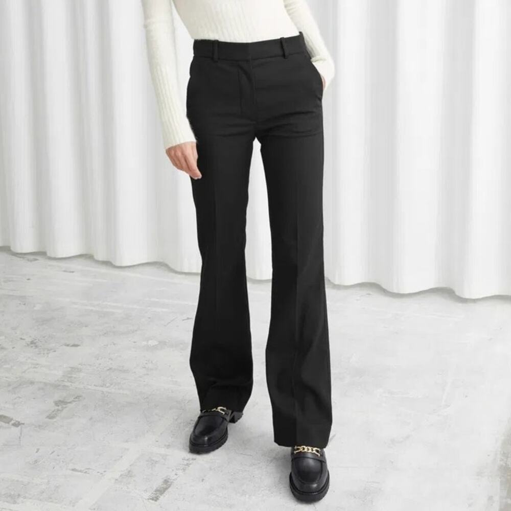 & Other Stories flarevleg with  back slit stretch tailored trousers